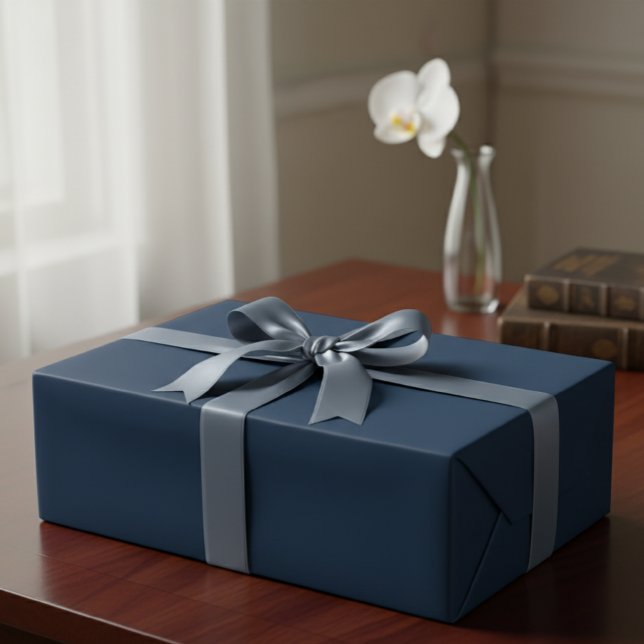 Solid Navy Blue Matte Gift Wrap Paper Presentpapper (Skapare uppladdad)