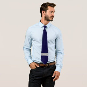 Solid Navy Blue, Mörk Grått Ribbon Namn Monogram Slips