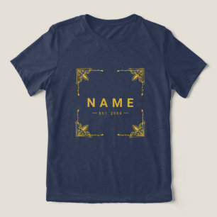 Solid Navy Tri-Blend Shirt-skräddarsydd med texten T Shirt