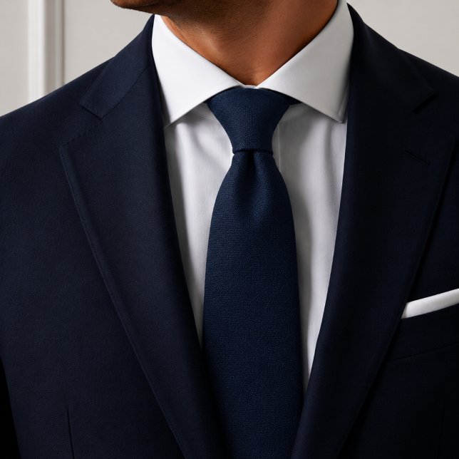 Solid Navyblå Texturerad Slips (Skapare uppladdad)