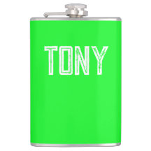 Solid Neon Grönt Färg Anpassat namn Monogram