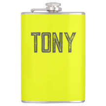 Solid Neon Gult Färg Anpassat namn Monogram