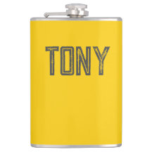 Solid Neon Gult-Orange - Anpassat namn Monogram