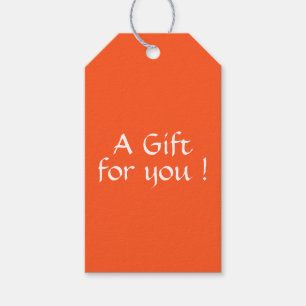Solid Neon Orange Gift-Märkre Presentetikett