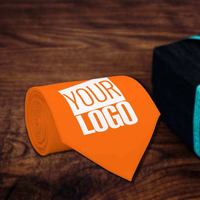 solid neon-orange - lägg till logotyp slips (Skapare uppladdad)