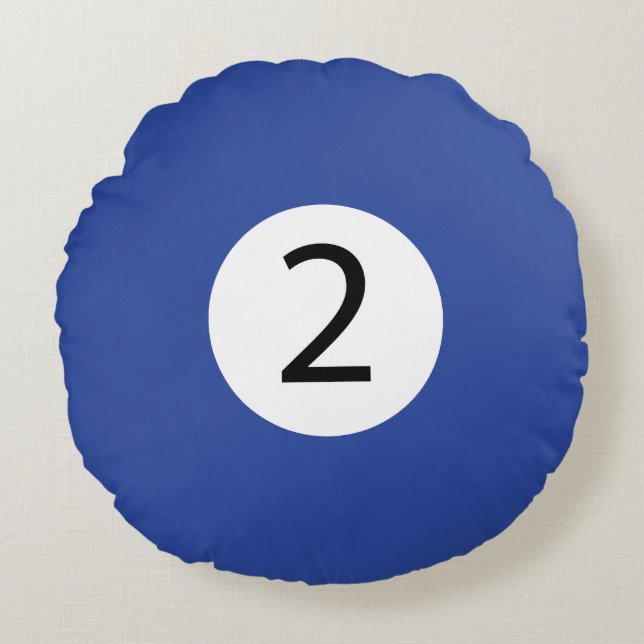 Solid och Rand Billiard Bollar #2 Samla in alla 15 Rund Kudde (Framsidan)