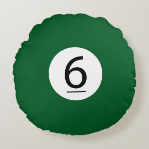 Solid och Rand Billiard Bollar #6 Samla in alla 15 Rund Kudde