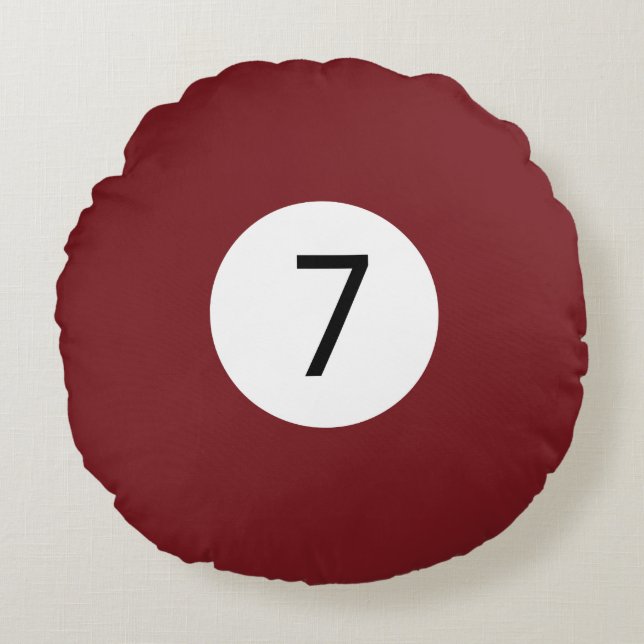 Solid och Rand Billiard Bollar #7 Samla in alla 15 Rund Kudde (Framsidan)