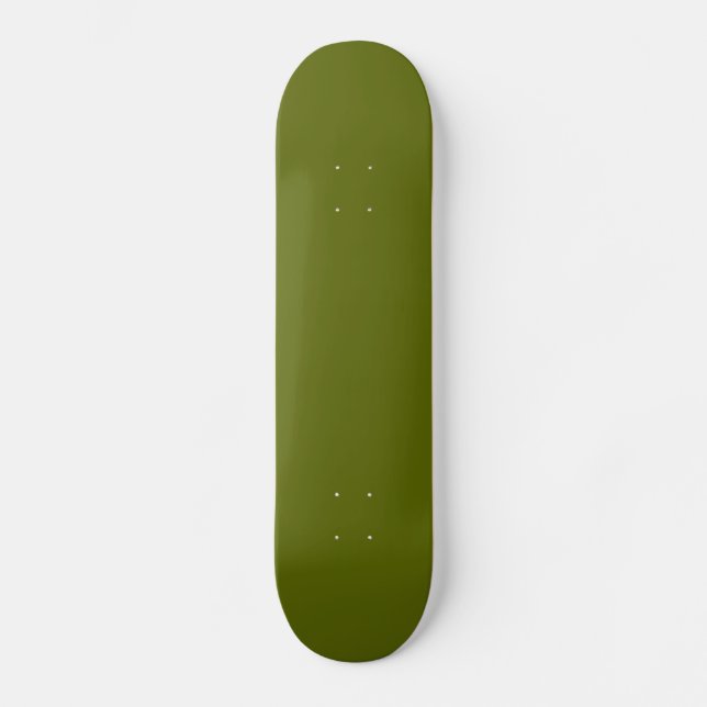 Solid Oliv grönt Skateboard (Framsida)