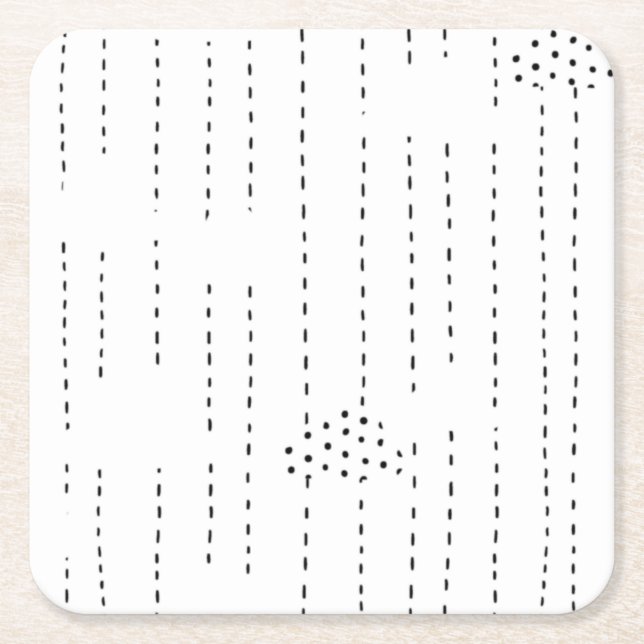 Solid, Onyx Papper Underlägg Kvadrat (Framsidan)