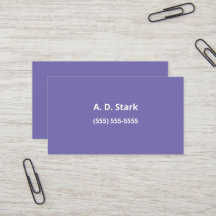 Solid Periwinkle-Lila - minimalistiska Affärskort