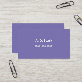 Solid Periwinkle-Lila - minimalistiska Affärskort Visitkort