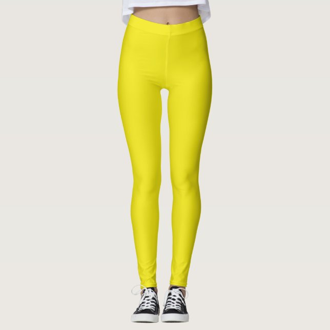 Solid pineapple bright yellow leggings (Framsida)