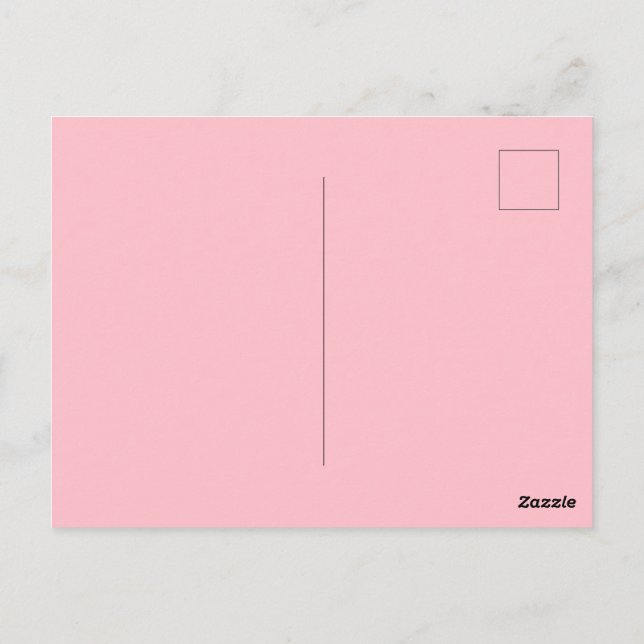 Solid Pink Post Card Personalized Greeting Design Vykort (Baksida)