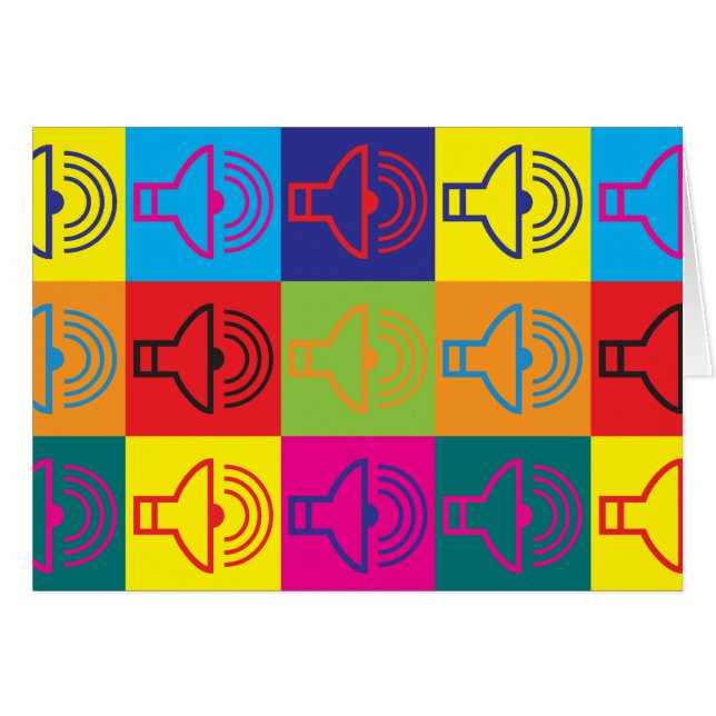 Solid popkonst hälsningskort (Framsidan Horizontal)