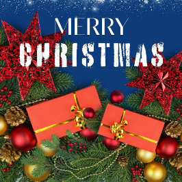 Solid Red Festive Traditionell jul Lycklig Presentpapper
