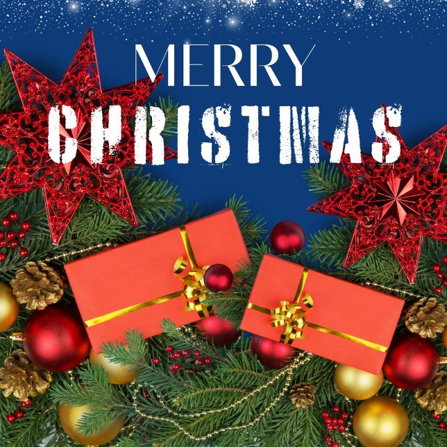 Solid Red Festive Traditionell jul Lycklig Presentpapper (Skapare uppladdad)