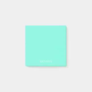 solid rich royal mint green post-it block