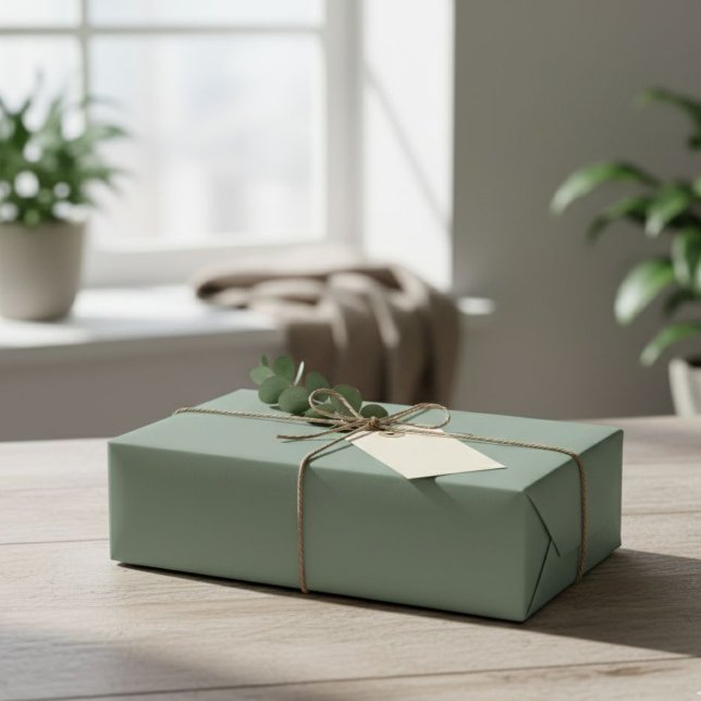 Solid Sage Green Matte Gift Wrap Paper Presentpapper (Skapare uppladdad)