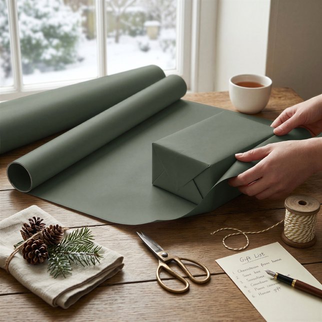 Solid Salggrön Julpresentpapper Presentpapper (Skapare uppladdad)