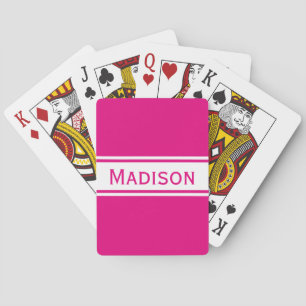 Solid Shock rosa White Rand Modern Namn Casinokort