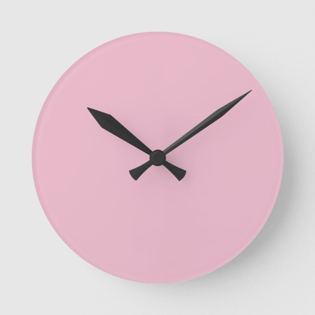 Solid Soft Blush Pink Wall Clock Rund Klocka (Framsida)