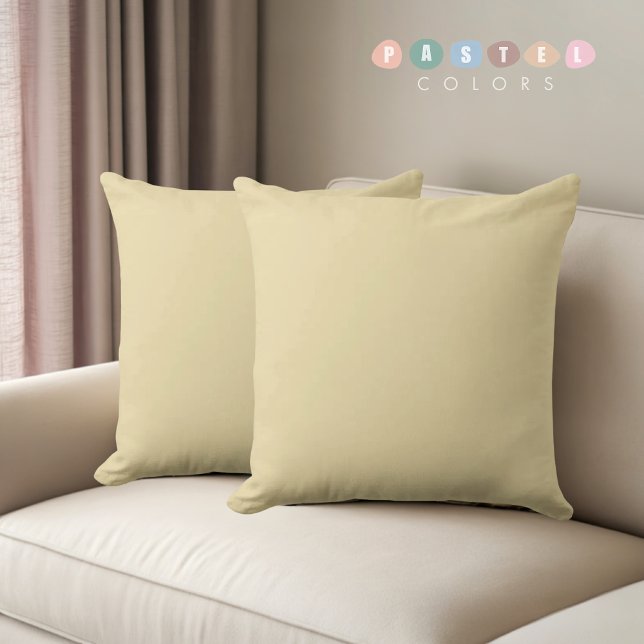 Solid Soft Light Pastel Banana Gult Färg Kudde (Solid Soft Light Pastel Banana Yellow Color Throw Pillow)