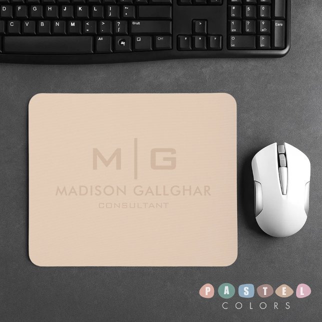 Solid Soft Light Pastel Cream Beige Gult Färg Musmatta (Solid Soft Light Pastel Cream Beige Yellow Color Mouse Pad
)