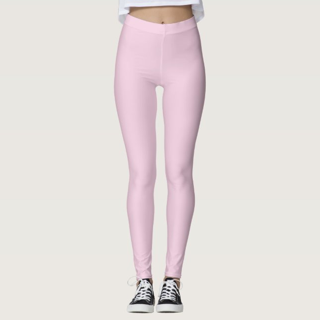 Solid Soft Pastel Pink Leggings Minimalist Athleis (Framsida)