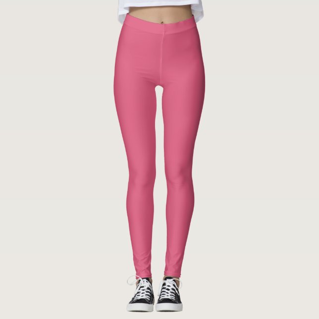Solid Soft Pastel Pink Leggings Minimalist Athleis (Framsida)