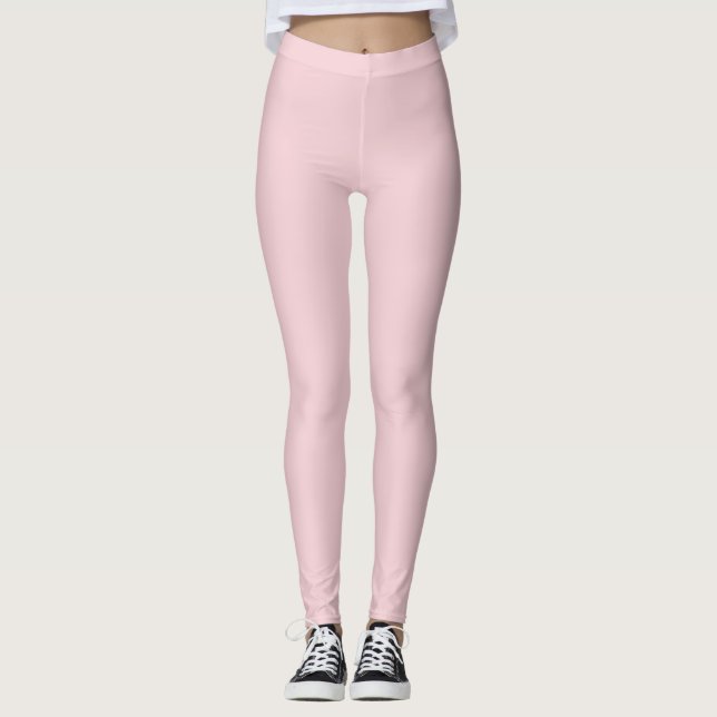 Solid Soft Pastel Pink Leggings Minimalist Athleis (Framsida)