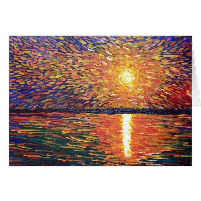 Solid soluppgång hälsningskort (Framsidan Horizontal)