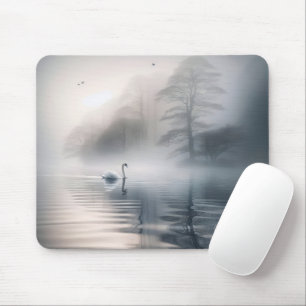 Solid Svan på Misty Sjö Musmatta