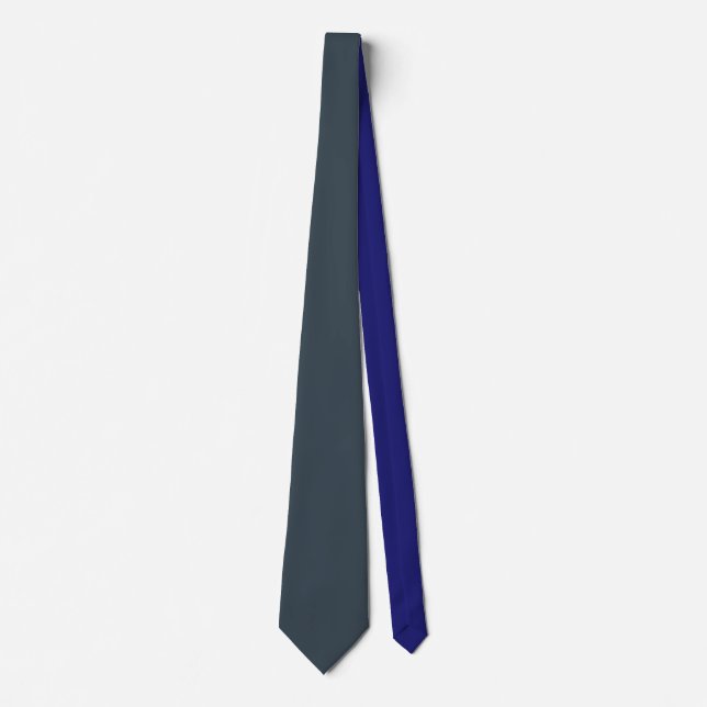 Solid Träkolsvarta Nyans Midnatt Blå Minimal Slips (Framsida)