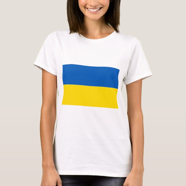 Solid Ukraina Flagga Färg T-Shirt (Framsida)
