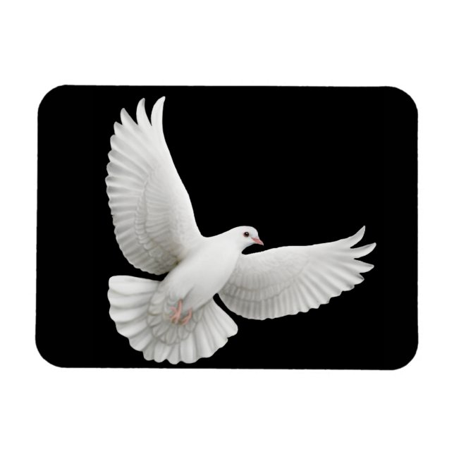 Solid White Dove Premium Magnet (Horisontell)
