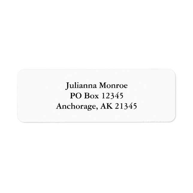 Solid White Returadress Etikett (Framsidan)