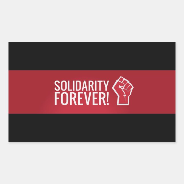 Solidaritet för alltid! rektangulärt klistermärke (Framsida)