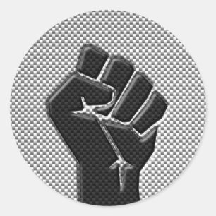 Solidaritet i kolfiber Stil Runt Klistermärke