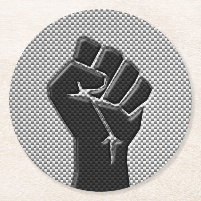 Solidaritet i kolfiberdecenniet underlägg papper rund (Framsidan)