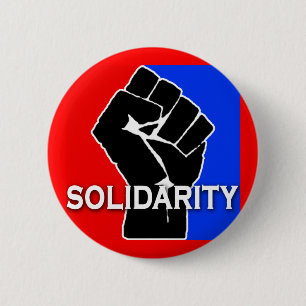 SOLIDARITET i rött, vit, blått och svart Knapp