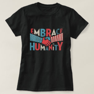 Solidaritet med Embrace Unity Patriotic Flagga Han Tee