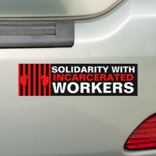 Solidaritet med fängslade arbetare Bumper Sticker Bildekal