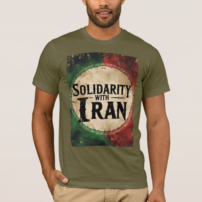 Solidaritet med Iran mot fred i Krig T Shirt (Framsida)