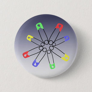 Solidaritet med säkerhetspappen Rainbow Färg Knapp