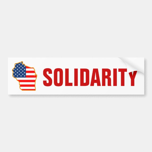 Solidaritet med Wisconsin arbetare Bildekal (Framsidan)