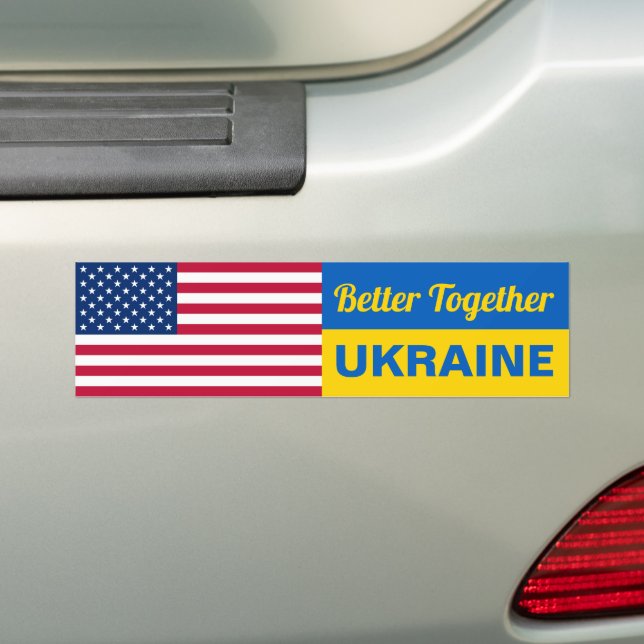 Solidaritet mellan USA och Ukraina Bildekal (På Bil)