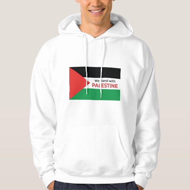 Solidaritet Påstående: Palestina Flagga Hoodie (Framsida)