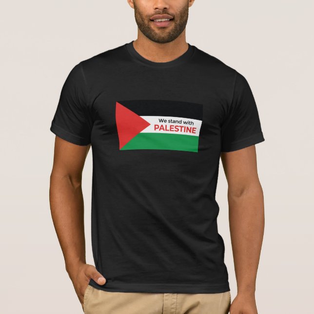 Solidaritet Påstående: Palestina Flagga T Shirt (Framsida)