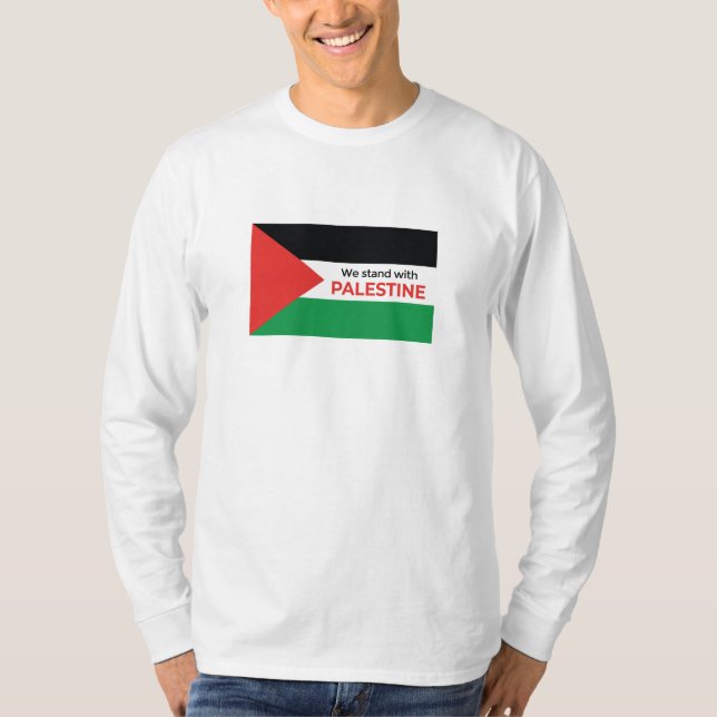 Solidaritet Påstående: Palestinas Flagga långärmad T Shirt (Framsida)